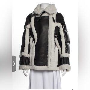 Nicole Benisti Shearling Colorblock Down Jacket Black XS | Luxe Winter Coat